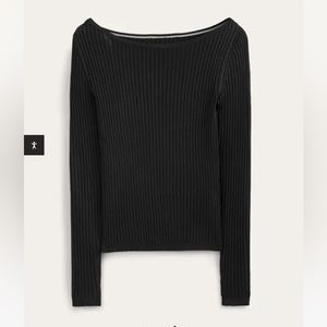Boden Ribbed Slash Neck Jumper